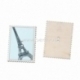 Wood button "Postage Stamp - Eiffel Tower", 4x2,9 cm