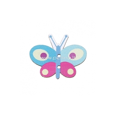 Wood button "Butterfly", 30x24 mm