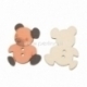 Wood button "Bear", light orange, 29x23 mm