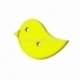 Wood button "Bird", neon yellow, 29x21 mm