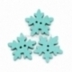 Wood button "Snowflake", blue, 25x24 mm