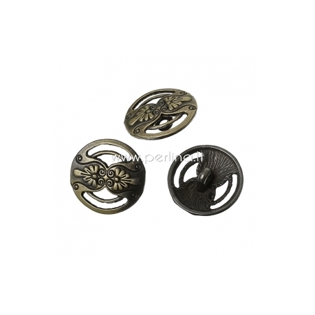 Metal button "Flower", 17 mm