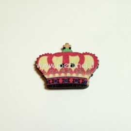 Medinė saga "Karūna", rožinės sp., 31x26 mm