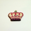 Wood button "Crown", pink, 31x26 mm