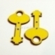 Wood button "Key", yellow, 45x24 mm