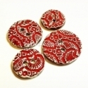 Ceramics button, red, 3,2 cm