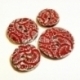 Ceramics button, red, 3,2 cm