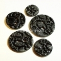 Ceramics button, black, 3,6 cm