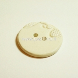 Ceramics button, cream, 3,8 cm