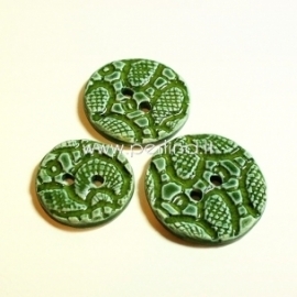 Ceramics button, green, 4 cm