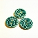 Ceramics button, blue, 3,2 cm