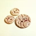 Ceramics button, pink, 3,6 cm