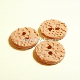 Ceramics button, opaque pink, 2,2 cm