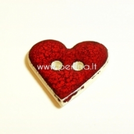Keramikinė saga "Širdis", raudona, 3,5x3,5 cm