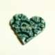 Ceramics button "Heart", blue with relief, 3,5x3,5 cm