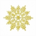 Akrilinė detalė "Kalėdų snaigė", aukso sp. su blizgučiu, 10x8,8 cm