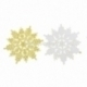 Silicone embellishment "Christmas snowflake", golden with glitter, 10x8,8 cm