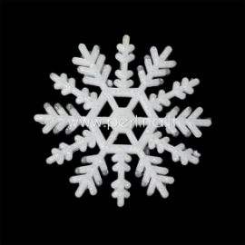 Silicone embellishment "Christmas snowflake", white with glitter, 5x5 cm
