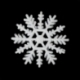 Silicone embellishment "Christmas snowflake", white with glitter, 5x5 cm