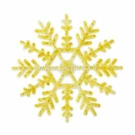 Silicone embellishment "Christmas snowflake", golden with glitter, 5x5 cm
