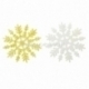 Silicone embellishment "Christmas snowflake", golden with glitter, 5x5 cm