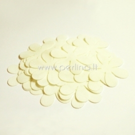 Fabric flower, ivory, 1 pc, select size