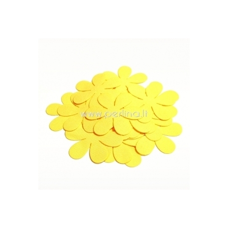 Fabric flower, yellow, 1 pc, select size
