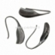 Earring wire hooks, gunmetal, 28x13 mm, 1 pair
