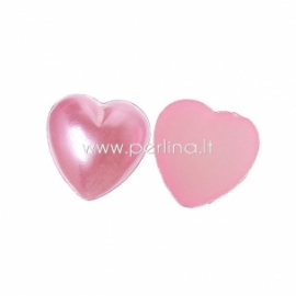 Akrilinis kabošonas "Širdelė", rožinės sp., 9x9 mm