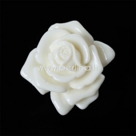 Acrylic cabochon embellishment "Flower", cream, 30x29 mm
