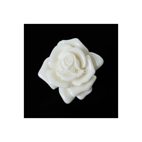 Acrylic cabochon embellishment "Flower", cream, 30x29 mm