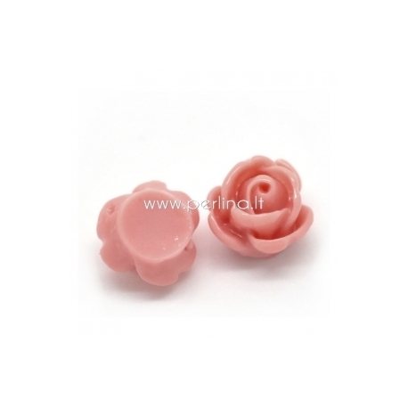 Acrylic cabochon embellishment "Flower", peachy, 10 mm