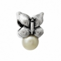 Pandora karoliukas "Drugelis", ant.sidabro sp., 18x12 mm