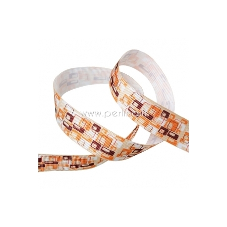 Grosgrain ribbon, orange-puce, 22 mm, 1 m