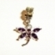 Pandora style dangle charm "Dragonfly", light purple, 31x20 mm