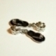 Pandora style dangle charm "Flip Flop Slipper", black, 37x9 mm