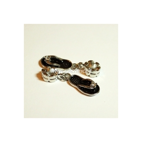 Pandora pakabukas "Šlepetė", juodos sp., 37x9 mm