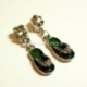 Pandora style dangle charm "Flip Flop Slipper", green, 37x9 mm