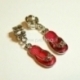 Pandora style dangle charm "Flip Flop Slipper", pink, 37x9 mm