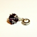 Pandora style dangle charm "Ball", purple, 26x10 mm