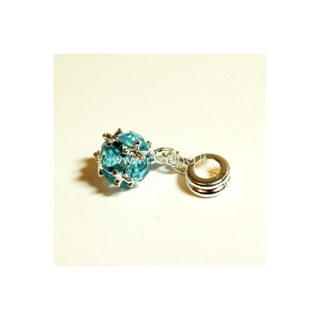 Pandora pakabukas "Kamuolukas", žydros sp., 26x10 mm