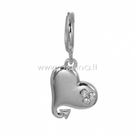 Bracelet accessory "Heart", silver tone, 31x11 mm