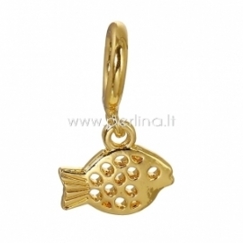 Bracelet accessory "Fish", gold plated, 25x11 mm