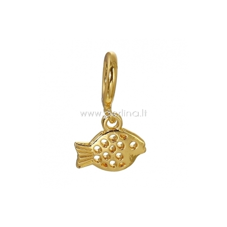 Bracelet accessory "Fish", gold plated, 25x11 mm