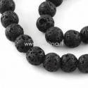 Dyed natural Lava bead, 11-12 mm, 1 pc