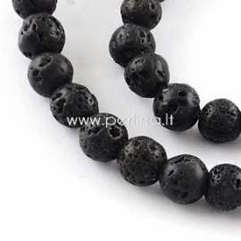 Dyed natural Lava bead, 6 mm, 1 pc