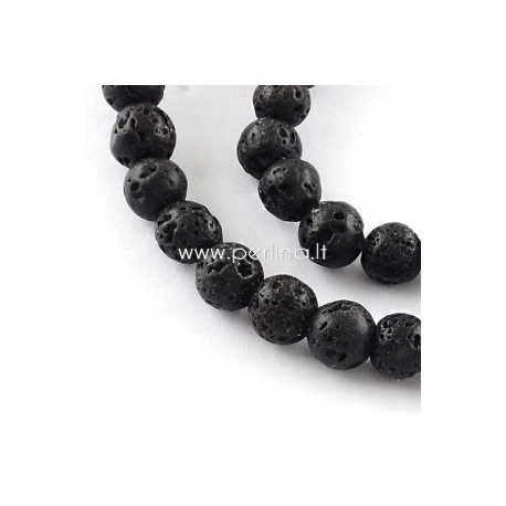 Dyed natural Lava bead, 6 mm, 1 pc