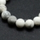 Natural frosted Howlite bead, white, strand 39 cm, 10 mm
