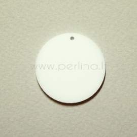 Plexiglass pendant "Full-moon", white, 2,1 cm