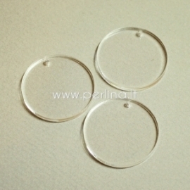 Plexiglass pendant "Full-moon", clear, 2,1 cm